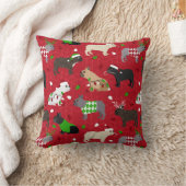 クリスマスフランスのブルドッグ クッション (ブランケット)