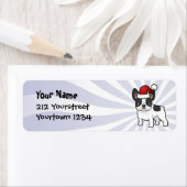 クリスマスフランスのブルドッグ ラベル (インサイチュ)