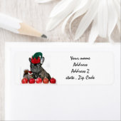 クリスマスフランスのブルドッグ ラベル (インサイチュ)