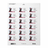 クリスマスフランスのブルドッグ ラベル (フルシート)