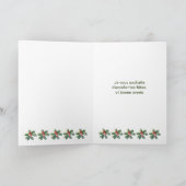 クリスマスフランスの、ホリーリースホリデーカード シーズンカード (内部)