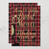 クリスマスフランネルフォイルバブリーブライダルシャワー 招待状 (正面/裏面)