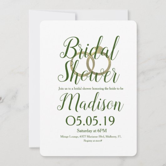 クリスマスフランネルプレイドフォイルリングや輪ブライダルシャワー 招待状 (正面)