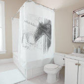 クリスマスフリシアンスタリオン シャワーカーテン (インサイチュ)