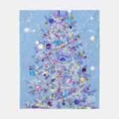 クリスマスフリースブランケット美しいクリスマスツリー フリースブランケット (正面)