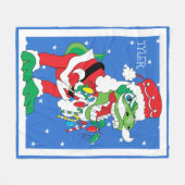 クリスマスフリースブランケット/中TySantaSaurusレックス フリースブランケット (正面(横))