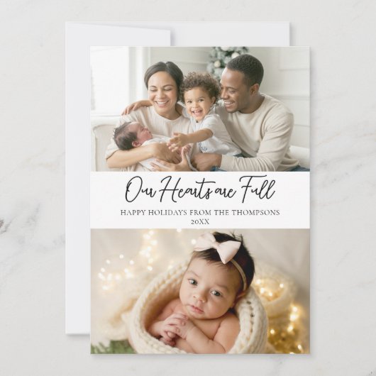 クリスマスフルハートエレガントファミリーベビー2写真 シーズンカード (正面)