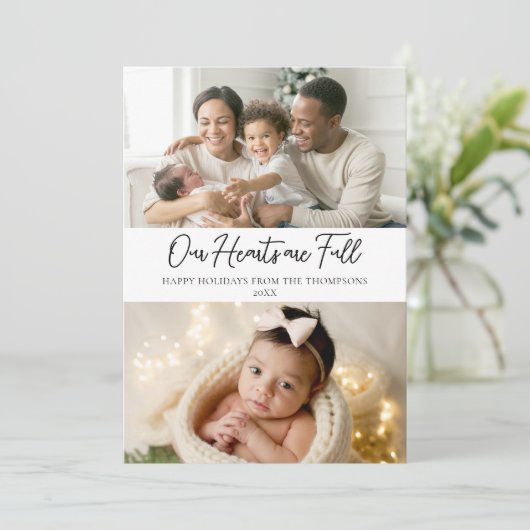 クリスマスフルハートエレガントファミリーベビー2写真 シーズンカード (スタンド正面)