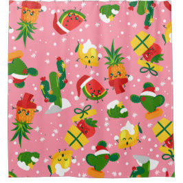 クリスマスフルーツいちごスイレモン シャワーカーテン