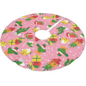 クリスマスフルーツいちごスイレモン ブラッシュドポリエステルツリースカート (アングル)