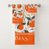 クリスマスフルーツと花のパターン バスタオルセット (インサイチュ)