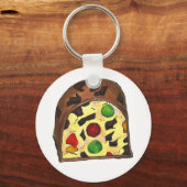 クリスマスフルーツケーキfruitcakeスライス休日クリスマス キーホルダー (正面)