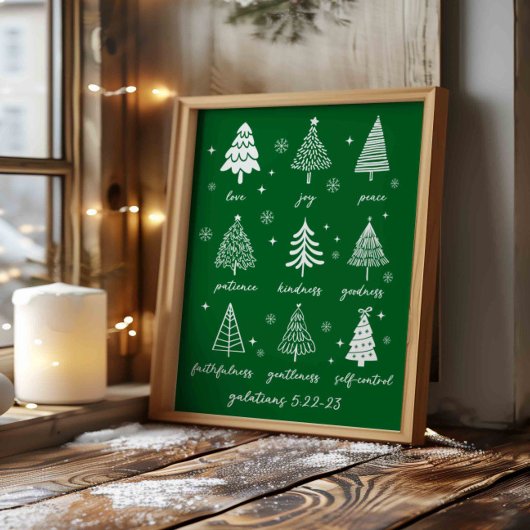 クリスマスフルーツ聖霊ガラテヤの聖句 ポスター