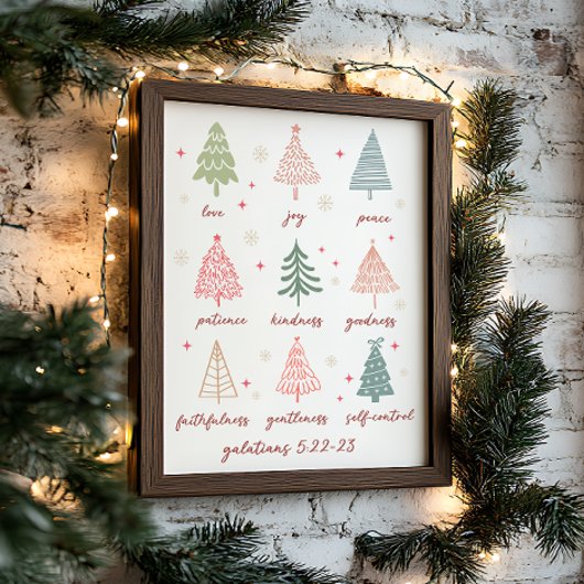 クリスマスフルーツ聖霊ガラテヤの聖句 ポスター