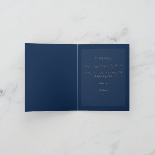 クリスマスフル1フォトモダントレンディーの葉 シーズンカード (内部)