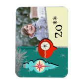 クリスマスフレキシフォトマグネットのレトロの夢を見る マグネット (縦)