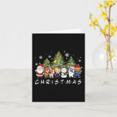 クリスマスフレンズサンタルドルフ雪だるまファミリークマ カード (黄色い花)