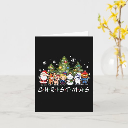 クリスマスフレンズサンタルドルフ雪だるまファミリークマ カード (黄色い花)