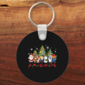 クリスマスフレンズサンタルドルフ雪だるまファミリークマ キーホルダー (正面)