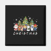 クリスマスフレンズサンタルドルフ雪だるまファミリークマ マグネット (正面)