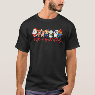 クリスマスフレンズサンタルドルフ雪だるまファミリークマ Tシャツ