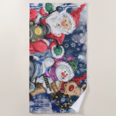 クリスマスフレンズビーチタオルギフトおもしろい- ビーチタオル (正面)