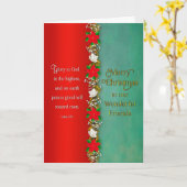 クリスマスフレンズRed Poinsettia Garland カード (黄色い花)