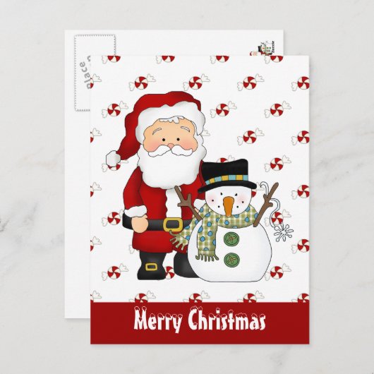 クリスマスフレンドの休日のグリーティングカード シーズンポストカード (正面/裏面)