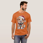 クリスマスフレンドギフトの犬 Tシャツ (正面フル)