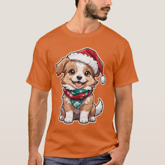 クリスマスフレンドギフトの犬 Tシャツ