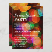 クリスマスフレンド招待状 カラフルな紙吹雪 輝き 招待状 (正面/裏面)