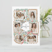 クリスマスフレームと植物コラージュ シーズンカード (スタンド正面)