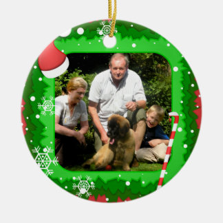 クリスマスフレームのあなた自身の写真! - セラミックオーナメント