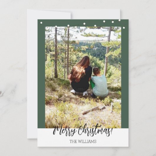 クリスマスフレームのフォトフォレストグリーン シーズンカード (正面)