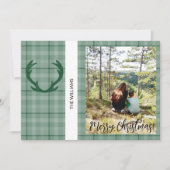 クリスマスフレームのフォトフォレストグリーン シーズンカード (正面)