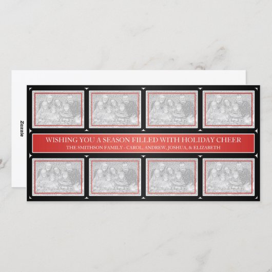 クリスマスフレームコラージュ赤黒 シーズンカード (正面/裏面)