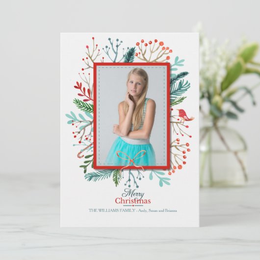 クリスマスフレームフォトホリデーカード シーズンカード (スタンド正面)