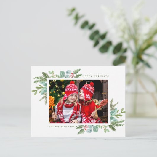 クリスマスフレームフォトホリデーポストカード ポストカード (スタンド正面)