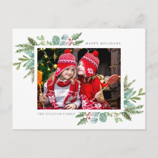 クリスマスフレームフォトホリデー ポストカード (正面)