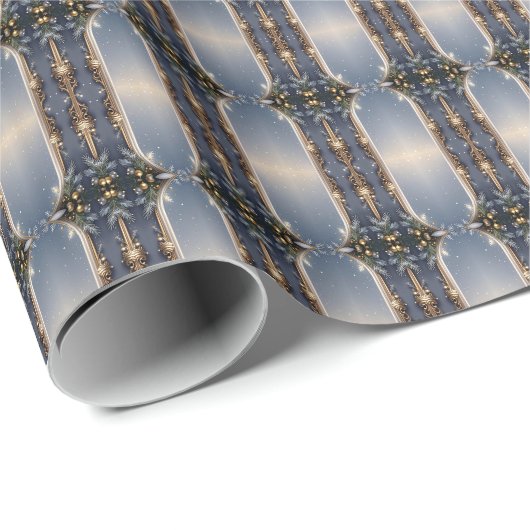 クリスマスフレームホリデーラッピング紙 ラッピングペーパー (ロールコーナー)