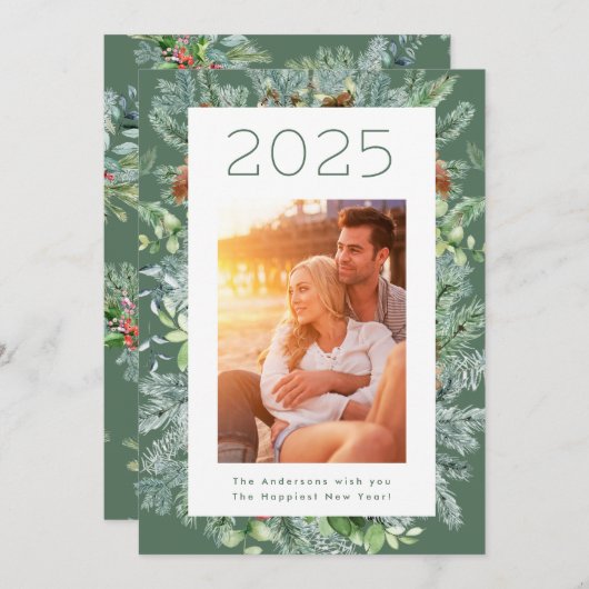 クリスマスフレームホリデー新年のフォトカード シーズンカード (正面/裏面)