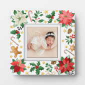 クリスマスフレームレスファミリーフォトイーゼルバック フォトプラーク (正面)