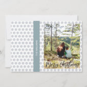 クリスマスフレーム付きファミリーフォトホワイトブルー シーズンカード (正面)