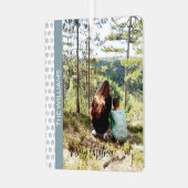 クリスマスフレーム写真スノーフレーク白ブルー メタルオーナメント (正面左)