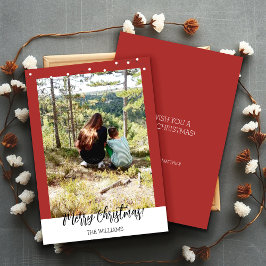 クリスマスフレーム写真バーガンディーレッド シーズンカード