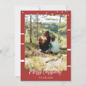 クリスマスフレーム写真バーガンディーレッド シーズンカード (正面)