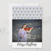 クリスマスフレーム写真薄紫紫 シーズンカード (正面)