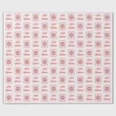 クリスマスフレーム赤い装飾用スノーフレーク ラッピングペーパー (フラット)