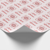 クリスマスフレーム赤い装飾用スノーフレーク ラッピングペーパー (角)