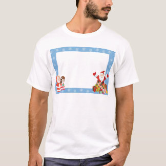 クリスマスフレーム(写真を加えて下さい) Tシャツ